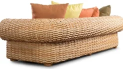 Casa Padrino Luxus 3er Gartensofa Naturfarben / Braun 260 cm