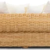 Casa Padrino Luxus 2er Gartensofa Naturfarben / Weiß 205 cm