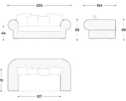 Casa Padrino Luxus 2er Gartensofa Naturfarben / Weiß 205 cm
