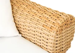 Casa Padrino Luxus 2er Gartensofa Naturfarben / Weiß 205 cm