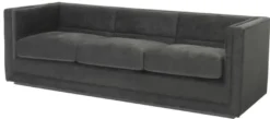 Casa Padrino Luxus 3er Sofa Anthrazitgrau 231 x 86 x H. 73,5 cm - Luxus Wohnzimmer Sofa