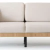 Casa Padrino Luxus 3er Sofa Creme / Braun / Schwarz 200 x 80 x H. 80 cm - Wohnzimmer Sofa - Wohnzimmer Möbel - Luxus Möbel - Wohnzimmer Einrichtung - Luxus Einrichtung