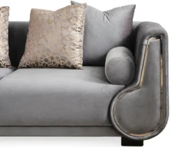 Casa Padrino Luxus 3er Sofa Grau / Silber / Schwarz - Elegantes Wohnzimmer Sofa - Luxus Wohnzimmer Möbel - Luxus Kollektion