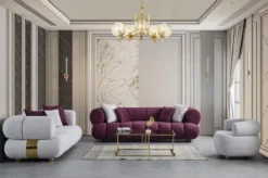 Casa Padrino Luxus 3er Sofa Grau / Gold - Modernes Wohnzimmer Sofa - Moderne Wohnzimmer Möbel - Luxus Kollektion