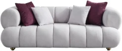 Casa Padrino Luxus 3er Sofa Grau / Gold - Modernes Wohnzimmer Sofa - Moderne Wohnzimmer Möbel - Luxus Kollektion