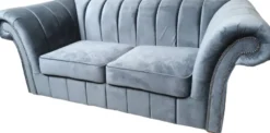 Casa Padrino Luxus 2er Sofa Hellgrau 170 cm - Chesterfield Möbel Grau