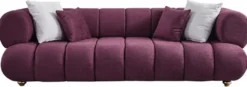 Casa Padrino Luxus 4er Sofa Lila / Gold - Modernes Wohnzimmer Sofa - Moderne Wohnzimmer Möbel - Luxus Kollektion
