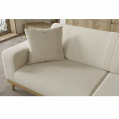 Casa Padrino Luxus 3er Sofa mit verstellbaren Rückenlehnen Creme / Naturfarben 224 cm - Luxus Interior