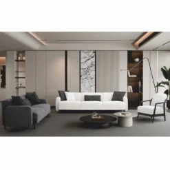Casa Padrino Luxus 4er Sofa Weiß / Schwarz 280 cm - Wohzimmer & Hotel Möbel