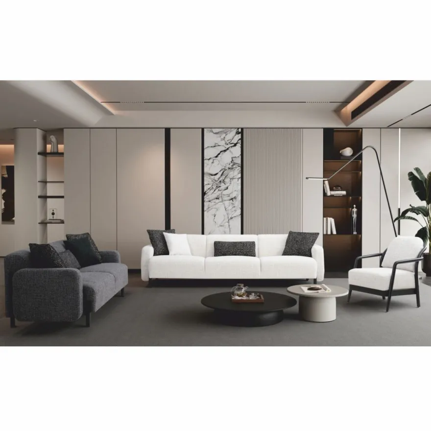 Casa Padrino Luxus 4er Sofa Weiß / Schwarz 280 cm - Wohzimmer & Hotel Möbel
