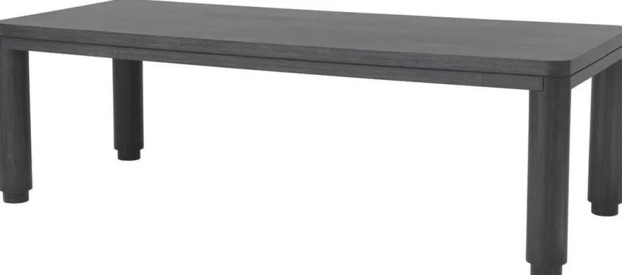 Casa Padrino Luxus Esstisch Anthrazitgrau 240 x 100 x H. 76 cm - Massivholz Küchentisch - Rechteckiger Esszimmertisch - Luxus Esszimmer Möbel