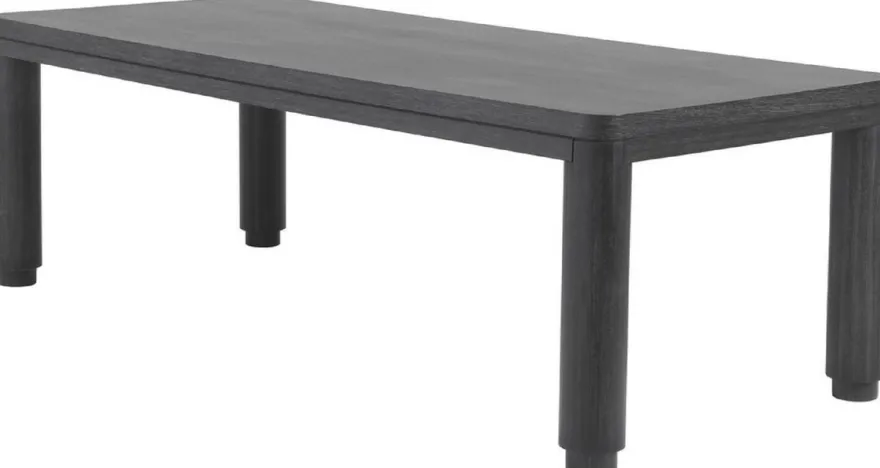 Casa Padrino Luxus Esstisch Anthrazitgrau 240 x 100 x H. 76 cm - Massivholz Küchentisch - Rechteckiger Esszimmertisch - Luxus Esszimmer Möbel