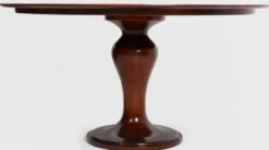 Casa Padrino Luxus Esstisch Braun / Weiß Ø 150 x H. 78 cm - Runder Massivholz Küchentisch - Esszimmertisch - Luxus Esszimmer Möbel