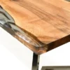 Casa Padrino Luxus Esstisch Braun / Silber 230 x 100 x H. 76 cm - Rechteckiger Küchentisch mit Epoxiharz - Esszimmer Möbel - Epoxiharz Möbel - Luxus Möbel