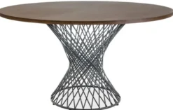 Casa Padrino Luxus Esstisch Braun / Schwarz Ø 137 x H. 75 cm - Runder Esszimmertisch - Esszimmer Möbel