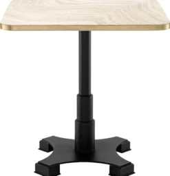 Casa Padrino Luxus Esstisch Beige / Messing / Schwarz 75 x 75 x H. 75,5 cm - Quadratischer Küchentisch mit Travertin Tischplatte - Esszimmer Möbel - Luxus Möbel - Luxus Einrichtung