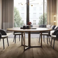 Casa Padrino Luxus Esstisch Braun Ø 130 cm - Esszimmer Möbel - Made in Italy