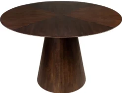 Casa Padrino Luxus Esstisch Dunkelbraun Ø 120 x H. 76 cm - Runder Massivholz Küchentisch - Esszimmer Möbel - Küchen Möbel - Luxus Möbel - Luxus Einrichtung
