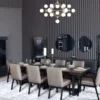 Casa Padrino Luxus Esstisch Dunkelbraun / Dunkelgrau - Verschiedene Größen - Rechteckiger Küchentisch mit Massivholz Tischplatte und Metall Beinen - Esszimmer Möbel - Küchen Möbel - Luxus Möbel