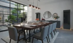 Casa Padrino Luxus Esstisch Dunkelbraun / Dunkelgrau - Verschiedene Größen - Rechteckiger Küchentisch mit Massivholz Tischplatte und Metall Beinen - Esszimmer Möbel - Küchen Möbel - Luxus Möbel