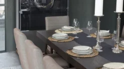 Casa Padrino Luxus Esstisch Dunkelbraun / Dunkelgrau - Verschiedene Größen - Rechteckiger Küchentisch mit Massivholz Tischplatte und Metall Beinen - Esszimmer Möbel - Küchen Möbel - Luxus Möbel