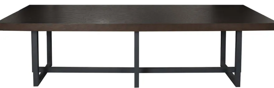 Casa Padrino Luxus Esstisch Dunkelbraun / Dunkelgrau - Verschiedene Größen - Rechteckiger Küchentisch mit Massivholz Tischplatte und Metall Beinen - Esszimmer Möbel - Küchen Möbel - Luxus Möbel