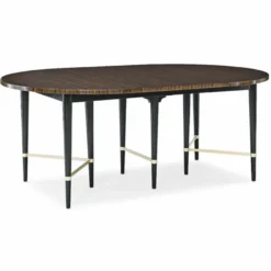 Casa Padrino Luxus Esstisch Dunkelbraun / Schwarz 122-182 cm - Ausziehbar