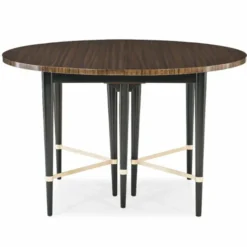 Casa Padrino Luxus Esstisch Dunkelbraun / Schwarz 122-182 cm - Ausziehbar