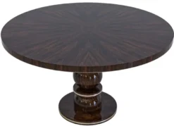 Casa Padrino Luxus Esstisch Dunkelbraun / Messing Ø 150 x H. 76 cm - Runder Massivholz Esszimmertisch - Esszimmer Möbel - Luxus Möbel
