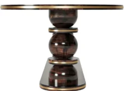 Casa Padrino Luxus Esstisch Dunkelbraun / Messing 240 x 110 x H. 76 cm - Ovaler Massivholz Esszimmertisch - Esszimmer Möbel - Luxus Möbel