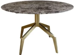 Casa Padrino Luxus Esstisch Gold / Schwarz 120 x H. 76 cm - Esszimmermöbel