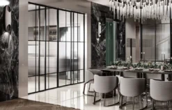 Casa Padrino Luxus Esstisch Grau / Bronze 240,5 x 112 x H. 76 cm - Rechteckiger Luxus Küchentisch - Esszimmer Möbel - Luxus Möbel