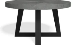 Casa Padrino Luxus Esstisch Grau / Schwarz 140-320 x 140 x H. 77 cm - Runder ausziehbarer Massivholz Konferenztisch - Esszimmer Möbel - Büro Möbel - Massivholz Möbel - Luxus Möbel