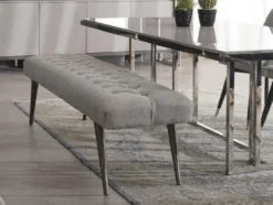 Casa Padrino Luxus Esstisch Grau / Silber 210 x 105 x H. 75 cm - Rechteckiger Küchentisch - Esszimmer Möbel - Küchen Möbel - Luxus Möbel - Luxus Einrichtung