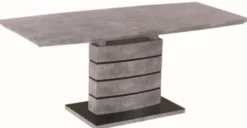 Casa Padrino Luxus Esstisch Grau / Schwarz 140-180 x 80 x H. 76 cm - Ausziehbarer Esszimmertisch in Betonoptik