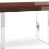 Casa Padrino Luxus Esstisch Hochglanz Braun / Silber 160-220 x 90 x H. 77 cm - Moderner Ausziehbarer Küchentisch