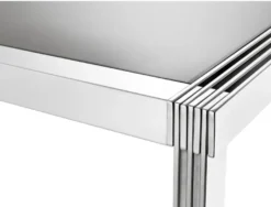Casa Padrino Luxus Esstisch in silber mit Rauchglas 195 x 100 x H. 78 cm - Luxus Qualität