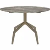 Casa Padrino Luxus Esstisch mit Travertin Tischplatte Grau / Bronze Ø 120 cm
