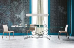 Casa Padrino Luxus Esstisch mit Glasplatte Schwarz - Verschiedene Größen - Made in Italy