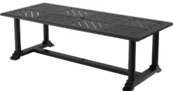 Casa Padrino Luxus Esstisch Mattschwarz 240 x 103 x H. 75 cm - Rechteckiger Küchentisch aus hochwertigen strapazierbarem Aluminium - Gartentisch