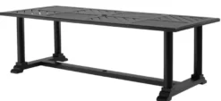 Casa Padrino Luxus Esstisch Mattschwarz 240 x 103 x H. 75 cm - Rechteckiger Küchentisch aus hochwertigen strapazierbarem Aluminium - Gartentisch