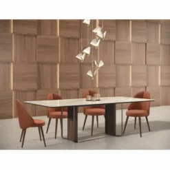 Casa Padrino Luxus Esstisch mit Keramik Tischplatte Weiß / Braun / Bronze 240 cm