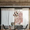 Casa Padrino Luxus Esstisch mit Glasplatte Braun / Creme 220 cm - Made in Italy
