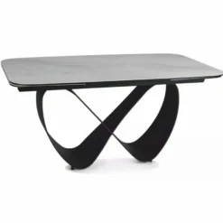 Casa Padrino Luxus Esstisch Matt Weiß / Matt Schwarz 160-240 cm - Ausziehbar