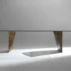 Casa Padrino Luxus Esstisch mit Glasplatte und LED Beleuchtung Braun 250 cm - Made in Italy