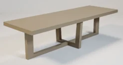 Casa Padrino Luxus Esstisch Matt Taupe 300 x 100 x H. 78 cm - Rechteckiger Massivholz Küchentisch - Luxus Massivholz Esszimmer Möbel