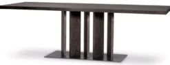 Casa Padrino Luxus Esstisch Mokka / Bronze 240 x 100 x H. 76 cm - Rechteckiger Massivholz Küchentisch - Massivholz Esszimmer Möbel - Massivholz Küchen Möbel - Luxus Möbel - Luxus Einrichtung