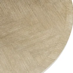 Casa Padrino Luxus Esstisch Naturfarben / Messing Ø 140 x H. 76 cm - Runder Küchentisch - Luxus Esszimmer Möbel
