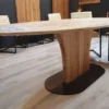 Casa Padrino Luxus Esstisch Naturfarben / Schwarz 240 x 120 x H. 77 cm - Ovaler Massivholz Küchentisch - Massivholz Möbel - Esszimmer Möbel - Luxus Möbel - Luxus Einrichtung