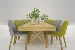 Casa Padrino Luxus Esstisch Naturfarben 200-604 x 110 x H. 77 cm - Ausziehbarer Massivholz Konferenztisch - Esszimmer Möbel - Büro Möbel - Massivholz Möbel - Luxus Möbel